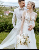 Vintage Lace A-Line Wedding Dress