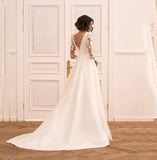 Morden V-Neck Lace Wedding Dress