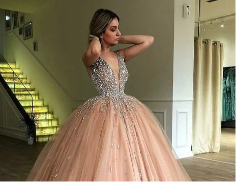 Gold Puffy Ball Gown Quinceañera Dress