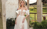 Elegant A-Line Wedding Dress with 3D Flowers