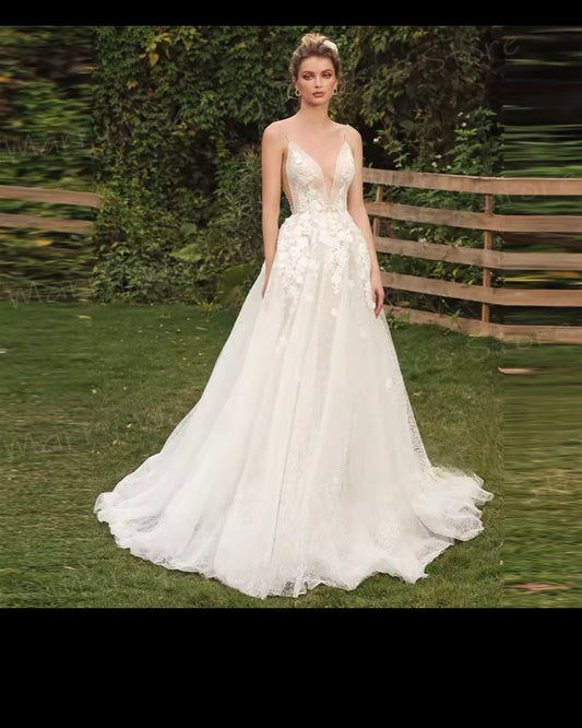 Vintage Lace A-Line Wedding Dress