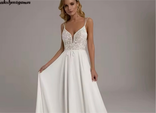 Lace Applique A-Line Wedding Dress