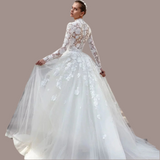 High Neck Lace Wedding Dress