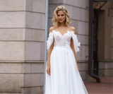 Strapless Tulle Wedding Dress with Appliques