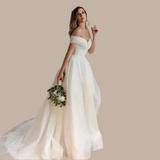 Graceful Off The Shoulder A Line Wedding Dress