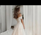 Graceful Off The Shoulder A Line Wedding Dress