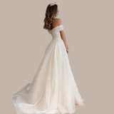 Graceful Off The Shoulder A Line Wedding Dress