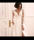 Morden V-Neck Lace Wedding Dress