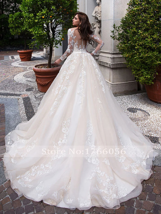 Vintage Illusion Wedding Dress