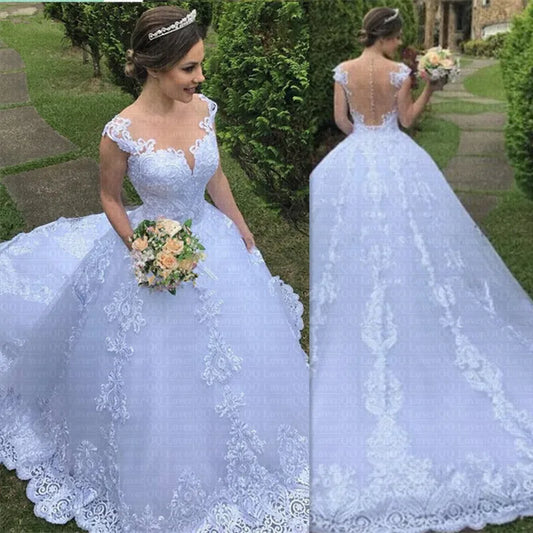 Luxury Lace Backless Wedding Dress