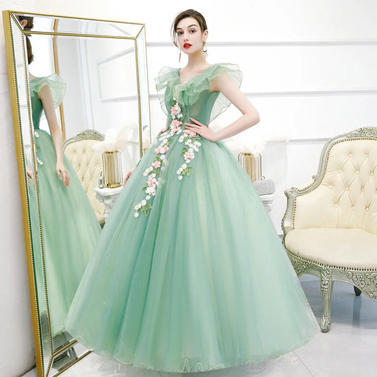 Elegant V-neck Quinceañera Dress