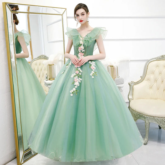 Elegant V-neck Quinceañera Dress