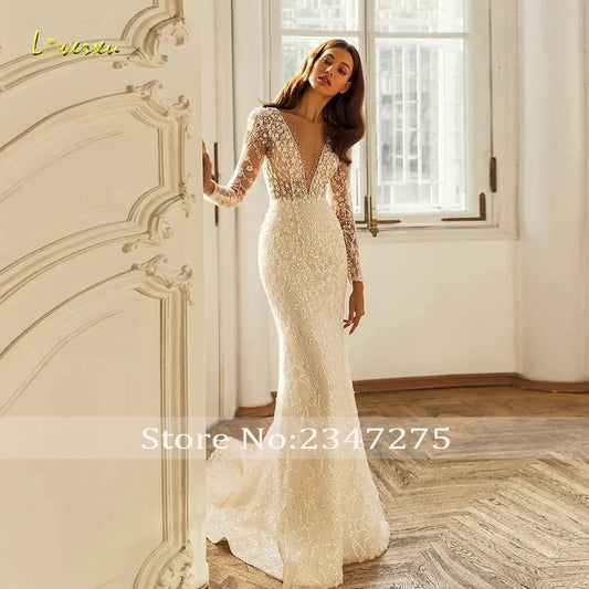 Loverxu Elegant Mermaid Wedding Dress