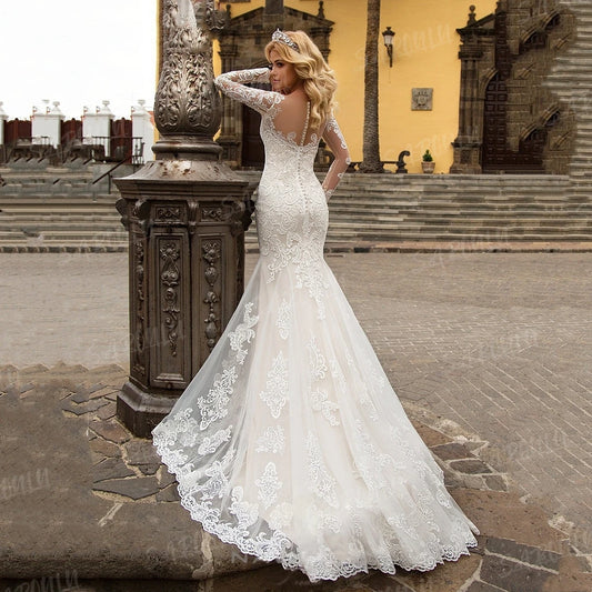 Sexy Lace Backless Wedding Gown