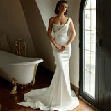 Strapless Satin Mermaid Wedding Dress