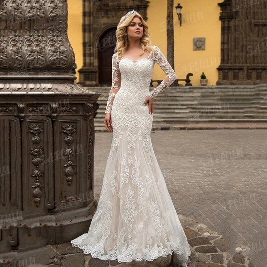 Sexy Lace Backless Wedding Gown