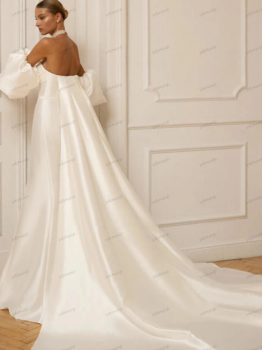 Satin Strapless Wedding Dress