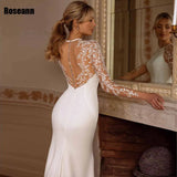 Open Back Lace Sleeveless Mermaid Wedding Dress