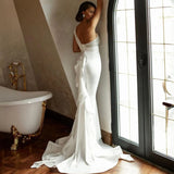 Strapless Satin Mermaid Wedding Dress