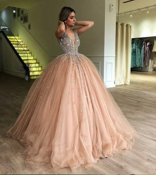 Gold Puffy Ball Gown Quinceañera Dress