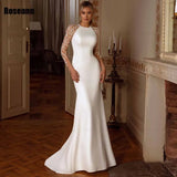 Open Back Lace Sleeveless Mermaid Wedding Dress