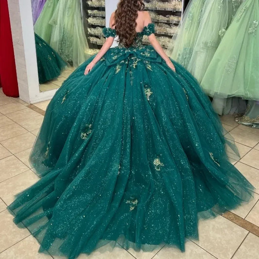 Appliques Off Shoulder Princess Quinceanera Dress