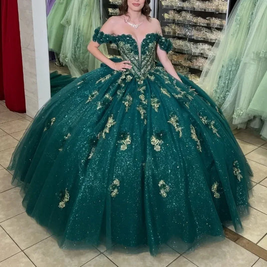 Appliques Off Shoulder Princess Quinceanera Dress